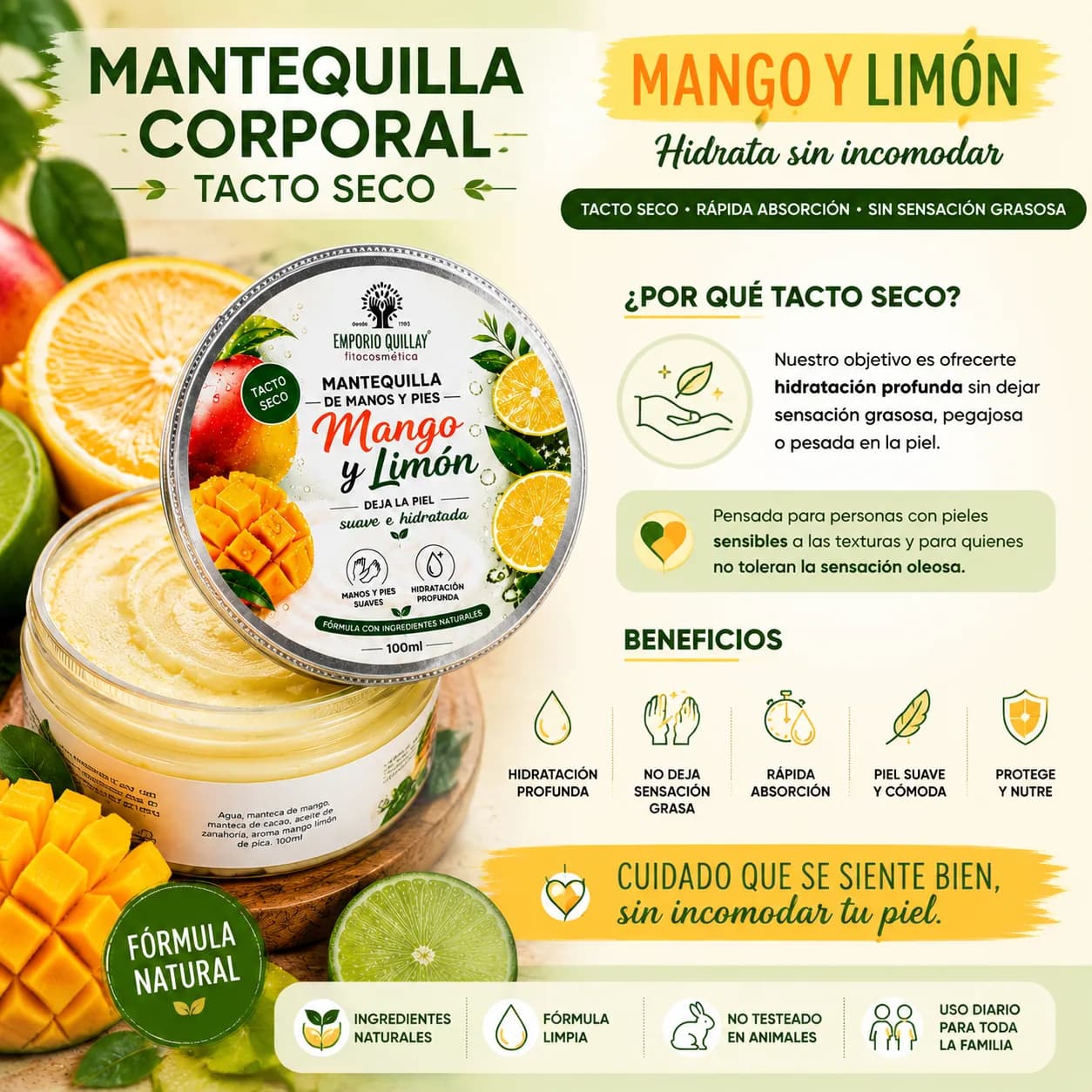 Mantequilla corporal,  manos y pies